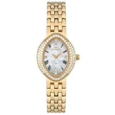 Imagem de Relógio Technos Feminino Ref: 2035Nbn/1B Ovalado Dourado