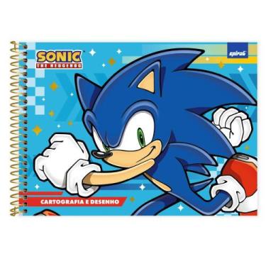 Imagem de Caderno de Cartografia Desenho Capa Dura 80 Folhas Sonic - Spiral