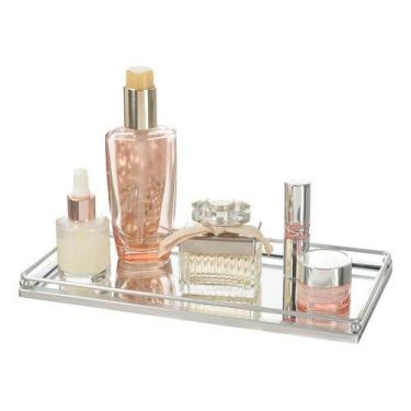 Imagem de Bandeja Decorativa Luxo Espelhada Banheiro Bar Lavabo Taças - PGB, Pra