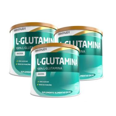 Imagem de Kit 3 Aminoácido L-Glutamina 300g 100% Pura Maxinutri