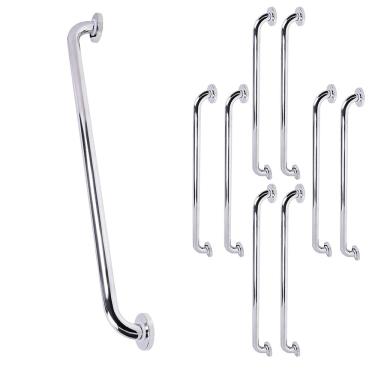 Imagem de Barra de Apoio Alca 80cm kit 8 Uni Acessibilidade Idoso Cadeirante Deficiente Box Banheiro Corrimao Seguranca Corredor