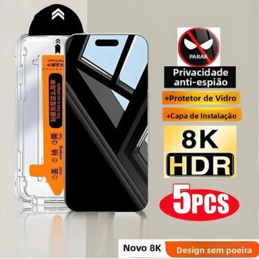 Imagem de Protetor De Tela Para iPhone 15-17 pro Max, 5PCS, Instalação Sem Poeir