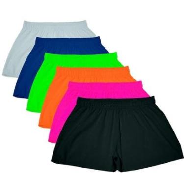 Imagem de Kit 6 Shorts Feminino Esportivo Treino Academia-Feminino