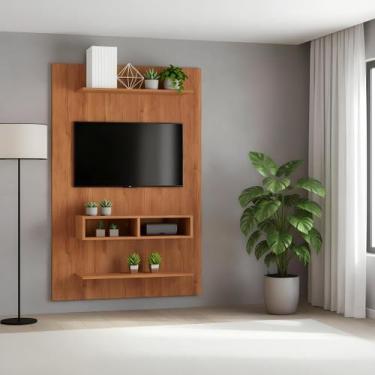 Imagem de Painel para TV Até 50 Polegadas com Nicho e Prateleiras - Repleta, Mel