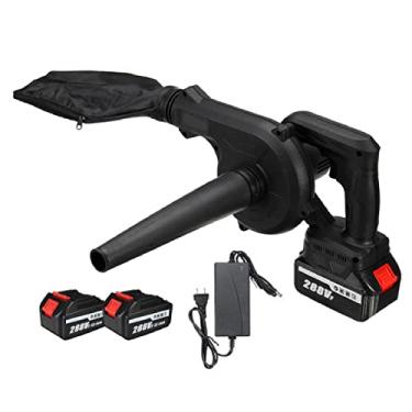 Imagem de Soprador sem fio, vassoura e aspirador 2 em 1, soprador de folhas elétrico sem fio com 2 baterias e carregador, vassoura portátil, para limpar poeira, aspirador de carro, limpeza de jardim, poeira de garagem