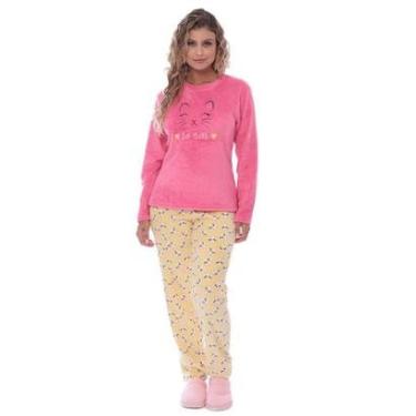 Imagem de Pijama Feminino Inverno Longo Soft Majestosa Fleece Adulto-Feminino