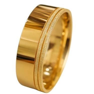 Imagem de Alianças Ouro Casamento Banhada 18k Anatômica Tradicional Noivada Namo