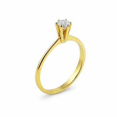 Imagem de Anel Solitário em Ouro 18K com Diamante 0,35 ct - 6 Garras - Justino R