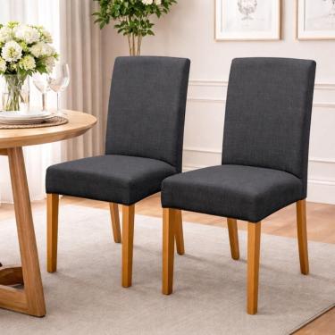 Imagem de Kit 2 Cadeiras de Jantar Estofadas Madeira Maciça Multimóveis CR15017