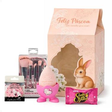 Imagem de Kit Páscoa Hello Kitty: Pincéis, Esponja, Espelho e Mimo