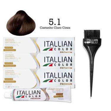 Imagem de 3 Unidades Coloração 5.1 Castanho Claro Cinza  Itallian Color - Italli