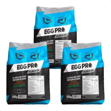 Imagem de Albumina Proteína Pura 500g Kit Com 3uni Chocolate Com Menta - Protein