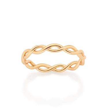 Imagem de Anel Infinitos Entrelaçados Banhado a Ouro Rommanel 513651 Tamanho:24C