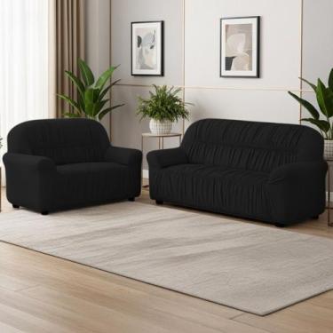 Imagem de Capa de Sofá 3 e 2 Lugares Malha Gel Kit Protetor Elasticada - Mava En