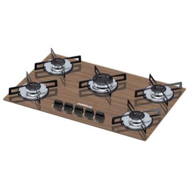 Imagem de Cooktop 5 bocas ultra chama amadeirado escuro - Chamalux, Bivolt