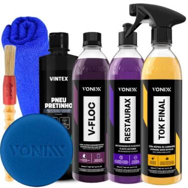 Imagem de Kit Shampoo V-Floc Cera Tok Final Pretinho Restaurax Vonixx