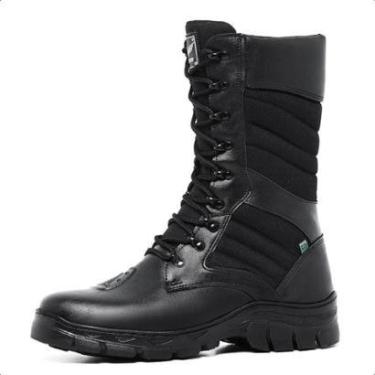 Imagem de Coturno Militar Masculino Detalhe Matelassê Solado Borracha Antiderrapante Palmilha Mac...
