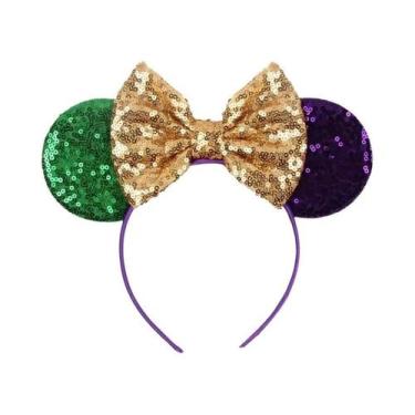 Imagem de Tiara De Orelhas De Rato Com Laço De Lantejoulas De 5 Polegadas Para M