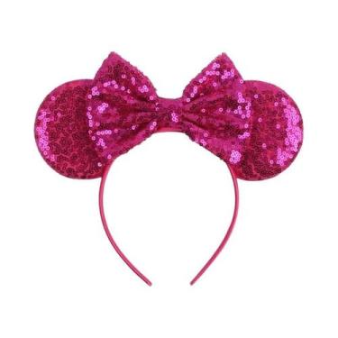 Imagem de Tiara De Orelhas De Rato Com Laço De Lantejoulas De 5 Polegadas Para M