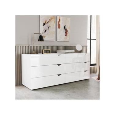 Imagem de Cômoda de Quarto Porto c/ 6 Gavetas Branco - Politorno, Branco