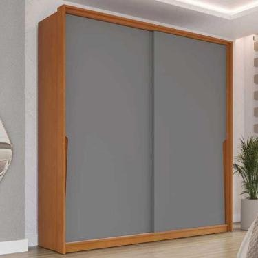 Imagem de Guarda Roupa Casal 2 Portas de Correr e 2 Gavetas Porto Freijo/Cinza - Politorno