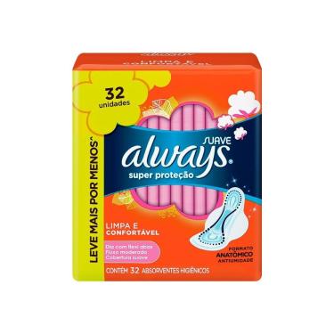 Imagem de Absorvente Always Super Proteção Suave Com Abas ¿ Embalagem c/ 32 Unidades