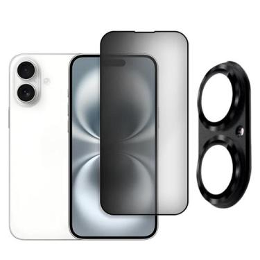Imagem de Kit Película De Privacidade + Câmera Para iPhone 16 Plus - Blance