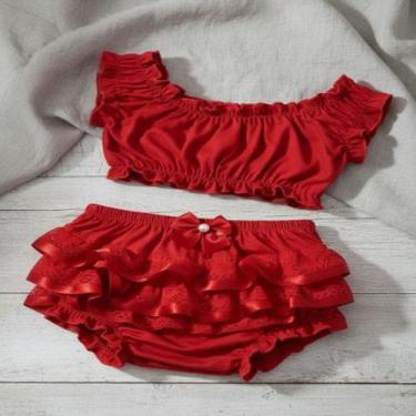 Imagem de Conjunto para Bebê Cropped e Calcinha Bunda Rica (Top e Tapa Fralda) -