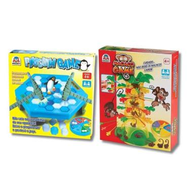 Imagem de COMP Kit Jogos de Equilíbrio - Macaco Game e Pinguim Game Quebra Gelo 