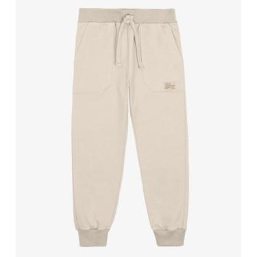 Imagem de Calça Infantil Menino Moletom Felpa Trick Nick Bege, 14, Bege