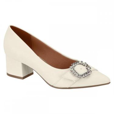 Imagem de Sapato Vizzano 1220.369 Scarpin Salto Grosso Feminino, Off white, 36