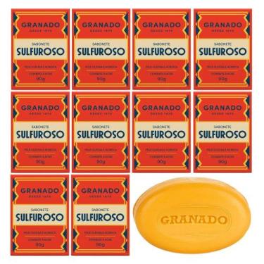 Imagem de Kit 10 Sabonete Sulfuroso Granado Pele Oleosa Combate Acne Enxofre Bas