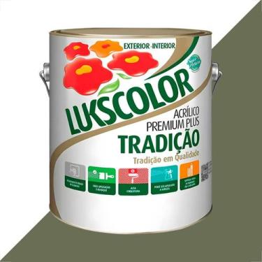 Imagem de Tinta latex lukscolor tradicao acrilico fosco 3600ml verde musgo