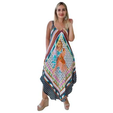 Imagem de Vestido Feminino Indiano Alça Trapézio Plus Size-Cod.5056 - ALÉCI FASH