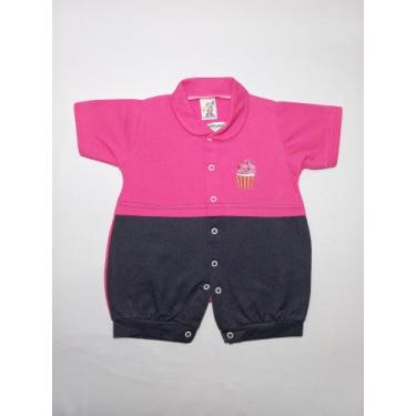 Imagem de Macacão Curto em Malha com Bordado Cupcake - Nethuno Baby, Rosa maravi