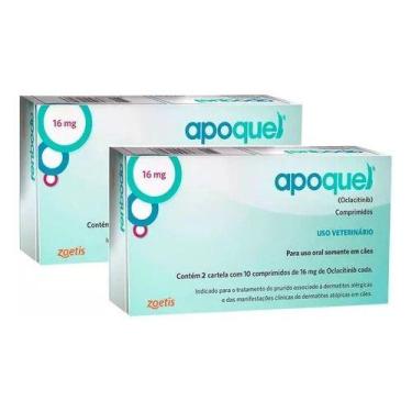 Imagem de Apoquel Dermatológico Zoetis Para Cães 16 Mg - 2cx Cor:Azul-turquesa