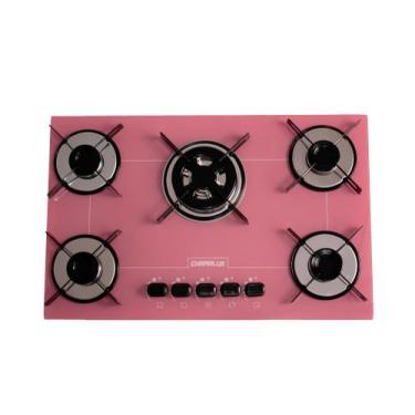 Imagem de Fogão Cooktop 5 Bocas Chamalux Tripla Chama Premium Bivolt, Rosa, Bivo