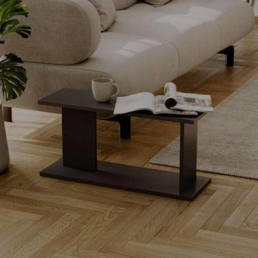Imagem de Mesa de Apoio Livn Preta 30x25x65cm para Sala e Quarto - Mercado das P