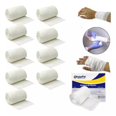 Imagem de Atadura Rayon Gaze Estéril Polar Fix 7,5cm X 5m - Kit Pacote Com 10 Un