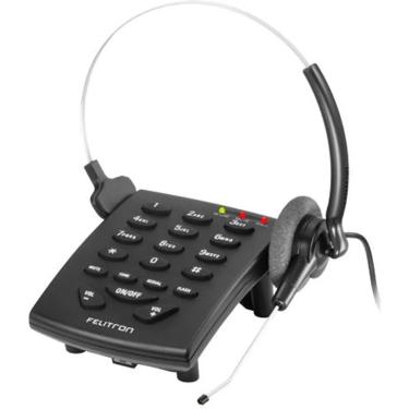 Imagem de Telefone com Headset Felitron S8010 com Botão Mute e Controle de Volume Preto