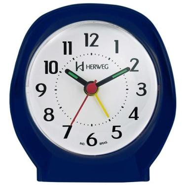 Imagem de Despertador Analógico Quartzo Herweg 2634 011 Azul Escuro
