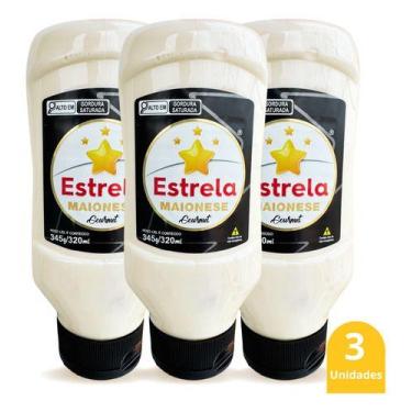 Imagem de Kit Maionese Gourmet Estrela 345g Pote Squeeze Cremosa 3 Uni
