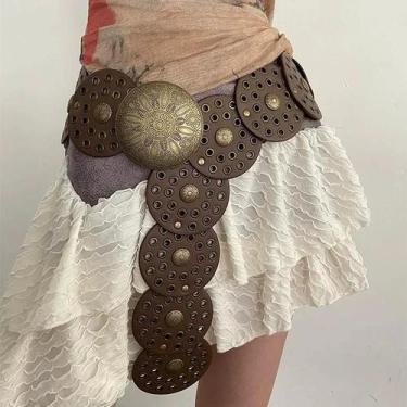 Imagem de Cinto Feminino Y2K Estilo Harajuku Largo De material sintético Com Reb