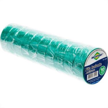 Imagem de Fita Isolante Brasfort 10M X 19Mm Verde 8649 - Kit C/10