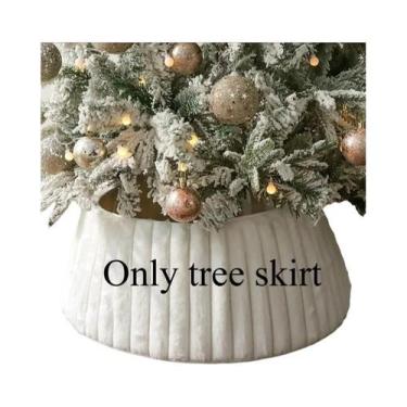 Imagem de Saia De Árvore De Natal De Pelúcia Com Listras Verticais 1pc Kit DIY D