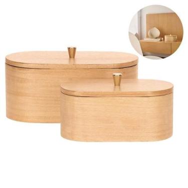 Imagem de Kit Conjunto 2 Caixas Decorativas Organizadoras Multiuso Porta Objetos