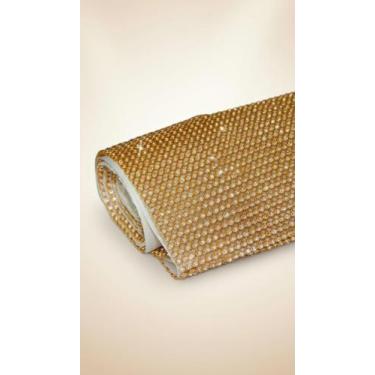 Imagem de Manta Strass Dourada Termocolante 45x1,20m Brilho Intenso - Congratula