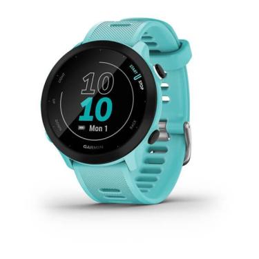 Imagem de Relógio Garmin Forerunner 55 Azul eu Monitor Cardíaco de Pulso com gps