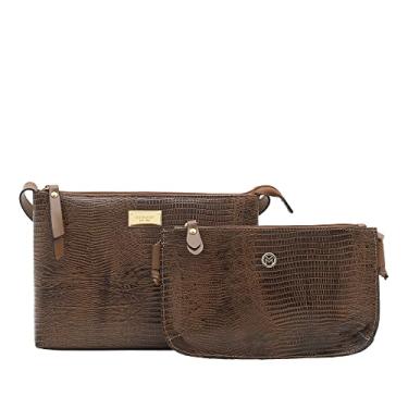 Imagem de Kit Bolsas Transversais de Couro Legítimo Mariart 2190 + 201l (Havana)