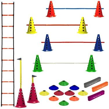 Imagem de Escada + 10 Cones C/ 5 Barreiras + 10 Pratos + 3 Mini Bands